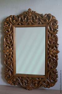 Cadre de miroir en bois artisanal |   Conception personnalisée disponible |   Vente en gros - Product Image 2