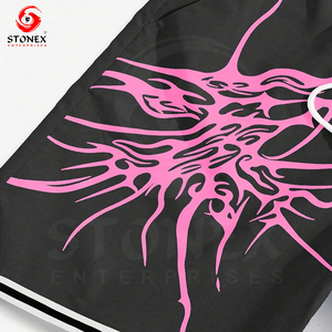 Shorts de sport en maille de haute qualité pour hommes, ensembles de streetwear à la mode avec tissu en toile tricoté avec logo - Product Image 5