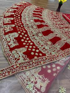 Lehenga Choli Tradicional Étnico Indio-Pakistaní para Mujer, para Bodas y Fiestas, Invierno y Verano, Sin Arrugas, Protección Solar Alta - Product Image 3