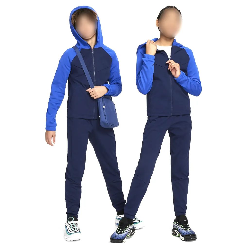 Kinderen Sportkleding Blauwe Kleur Met Capuchon Volledige Rits Uniek Ontwerp Bestseller Gym Kinderen Sportkleding Door Fugene Industrieën