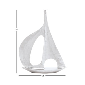 Sculpture d'art de bateau en argent élégant L'objet de table moderne ajoute une déclaration artistique captivante et une élégance à la mode - Product Image 3
