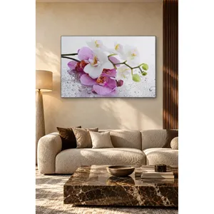 Impression sur toile Fida Orchidée rose et blanche sur verre mouillé - Product Image 4