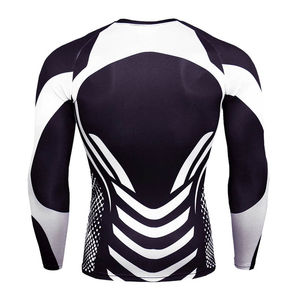 Calidad superior OEM Rash Guard Hombres Sublimación Impreso Spandex Gimnasio Fitness Surf Buceo Rash Guard Camisas de compresión - Product Image 4