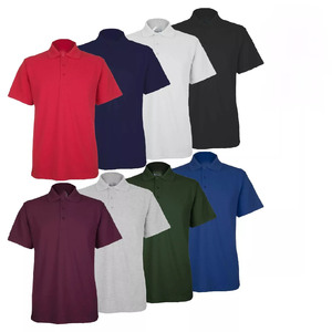 Vente en gros de polos pour hommes, sports de performance de plein air, matériau mélangé en coton tricoté solide et extensible dans les 4 sens - Product Image 1