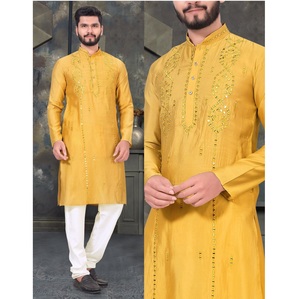 Kurta Mens kurta Diwali ฟอยล์สีทองรายละเอียดเทศกาลพรีเมี่ยม - Product Image 1
