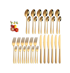 Juego de cubiertos de latón Juego de ensaladas de acero espejado de latón admirable Juego de cubiertos Diseño de moda con la mejor calidad Buen precio - Product Image 1