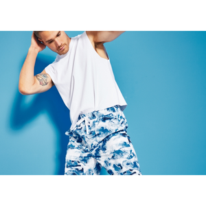 Pantaloni Convertibili Utility da Uomo Royalty by Maluma Blu Taglia L Vestibilità Rilassata Stampa a Onde Antipiega Logo Personalizzabile - Product Image 3