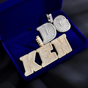 Collar con Colgante Hip-Hop para Hombre, Diseño Personalizado 3D con Nombre o Letra, Oro Rosa de 14k, Moissanita VVS, Regalo Incluido, Novedad 2025 - Product Image 3