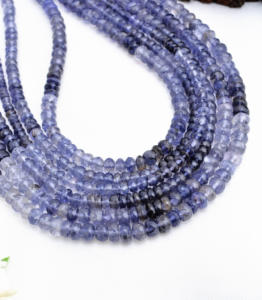 Iolite ลูกปัดธรรมดา1เส้นสร้อยคออัญมณีธรรมชาติสำหรับการทำเครื่องประดับอัญมณี - Product Image 4