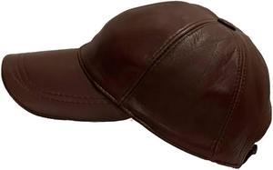 PU Leather Unisex Leather Baseball <b>Cap</b>, <b>Men</b> Adjustable Winter OutdoorBaseball Snapback Blank Solid <b>Black</b> Leather Classic <b>Caps</b> - Product Image 6