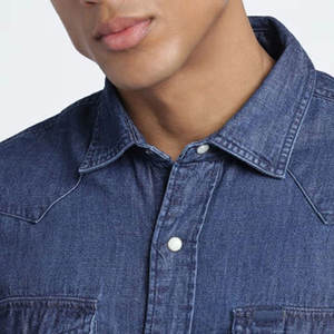 เสื้อเชิ้ตยีนส์ผู้ชาย สไตล์ลำลอง แนวสตรีทวินเทจ บริการ OEM/ODM ผ้าฝ้าย 100% คุณภาพสูง มีทุกขนาด จัดส่งฟรี - Product Image 5