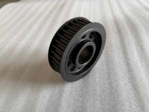 Poulie de distribution HTD 30T 14M sans clé, largeur de courroie 40 mm, matériau en acier, bride montée, noirodisé - Product Image 4