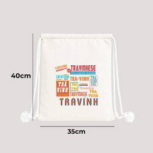 Truong Gia Canvas <b>Drawstring</b> <b>Backpack</b> 35x40cm Printed Vietnamese Coffee Design Unisex Bag - Product Image 5