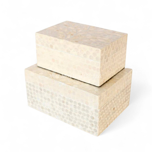 Boîte de rangement en nacre, fabrication artisanale, incrustation de coquillages, OEM ODM pour la décoration de maison de luxe, vente en gros - Product Image 1