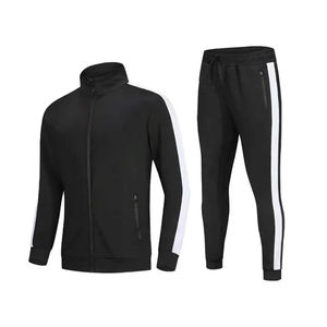 2025 hommes hiver à la mode 2 pièces Hip Hop Streetwear ensembles solide polaire décontracté sweat pantalon 100% Polyester respirant - Product Image 4