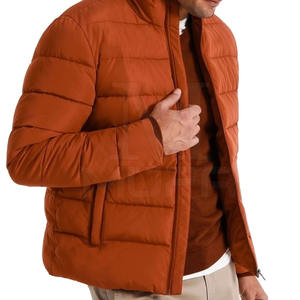 High Quality <b>Men's</b> Stand Collar Puffer <b>Jacket</b> Custom Logo Waterproof Polyester for Outdoor Winter Use New Condition Wholesale - Product Image 1