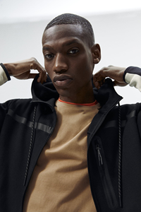 Sweat à capuche pour homme d'hiver, blocs de couleur, manches longues, fermeture éclair sur le devant, broderie technique, fermeture éclair thermosoudée, poches latérales à fermeture automatique - Product Image 5