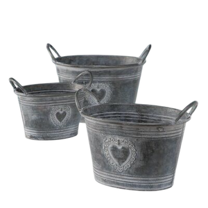 Maceta de cubo de metal con mango galvanizado de alta calidad, diseño moderno con aspecto real para el hogar como macetas y macetas - Product Image 4