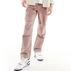 Calças cargo masculinas lisas de cor sólida, calças masculinas em massa, novidade