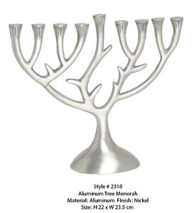 Bougeoir fait main en aluminium de conception unique Menorah pour l'éclairage d'église de décoration de salon Menorah Hanukkah décorée - Product Image 5