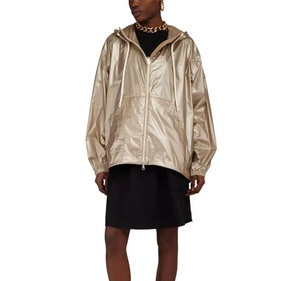 Chaqueta cortavientos de punto de talla grande de poliéster 100% personalizada para mujer, transpirable, impermeable, con forro de nailon, decoración bordada - Product Image 1