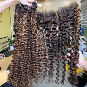 Vietnamesehairluxury 100% Extensions de perruques de cheveux vierges bouclés eurasiens non transformés de grade A Remy du Vietnam - Product Image 1