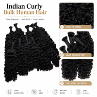 Cheveux humains bouclés en vrac, noir naturel, sans trame, boucles souples et rebondissantes pour tresses, tresses bohèmes, tresses sans nœuds