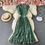 Elegante Vestido Midi con Corte en A para Primavera y Otoño, Sin Mangas, con Volantes, Cintura Imperio, Hecho de Fibra de Poliéster - Product Image 2