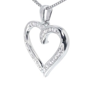 Collar de Plata de Ley con Baño de Rodio y Moissanita con Colgante de Corazón Minimalista de Lujo, Estilo Moderno, Regalo para Ocasiones Especiales - Product Image 2