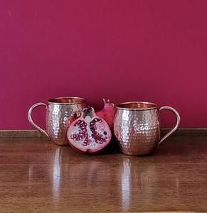 Juego de 2 tazas de cobre martillado Premium con asas de latón, perfecto para cócteles de mula de Moscú, cerveza, whisky y uso doméstico - Product Image 5