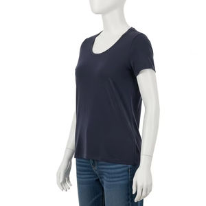 Camiseta de seda de manga regular con cuello redondo para mujer, Top transpirable suave y ligero para uso diario, ropa de moda de verano al por mayor - Product Image 5