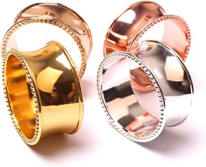 Anillos de Servilleta de Cuentas Doradas de Lujo al por Mayor, Aleación de Aluminio Ecológica, Decoraciones Modernas para Mesa de Boda, Personalizables para Eventos - Product Image 5