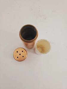 Private Branding Compact Brass Salt Pepper Container Pair For Authentic <b>Table</b> Decoration And Antique <b>Kitchen</b> Decor - Product Image 4