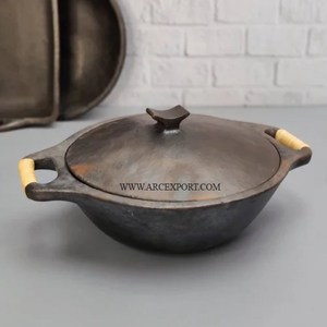 Direct Factory Prices Brass Made Cookware Round Sauce <b>Pan</b> with Hammered Design Metal Brass Handle for Cooking and Serving - Product Image 6