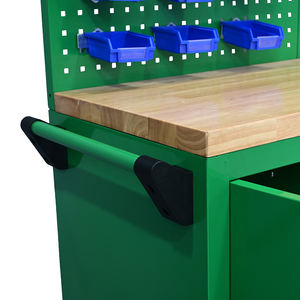 Établi en métal vert intégré Cabine à outils avec tiroirs de mécanicien Panneau perforé pour garage atelier stockage - Product Image 4