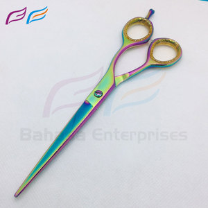 Ciseaux de barbier multicolores revêtus, fabriqués en acier inoxydable, ciseaux de coiffure avec lames à bords tranchants, ciseaux de salon - Product Image 4