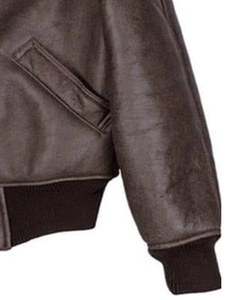 Blouson Bomber Homme en Cuir Véritable avec Col en Fourrure, Fermeture Éclair, Style Moto Hiver, Épais, Coupe-Vent, Streetwear, Logo Avant, 440g - Product Image 2
