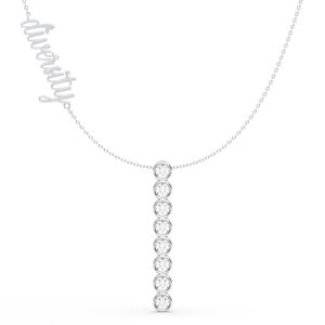 REYES Joyería Personalizada de Plata de Ley 925 Chapada en Oro y Rodio con Moissanita Certificada por GRA para Mujer, Collares con Nombre Personalizado - Product Image 2