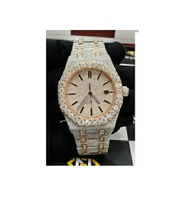 Moissanite Diamond Fully Iced Out Hip Hop Watch para hombres y mujeres Movimiento de cuarzo automático de lujo Regalo para hombres - Product Image 1