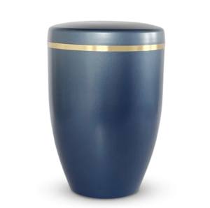 Urnas de cremación de hierro de diseño simple para urnas funerarias galvanizadas de alta calidad para adultos con urnas impresas en blanco y dorado de Color Azul Marino - Product Image 2