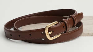 Cinturón de cuero marrón Premium para mujer Hebilla dorada | Ropa formal e informal | OEM disponible | Venta al por mayor - Product Image 2