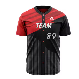 Camiseta de Béisbol Personalizada para Hombre, 100% Poliéster, Impresión por Transferencia de Calor, Patrón 3D, Transpirable, Cuello en V, Bolsillos Delanteros, Logotipo Personalizado del Equipo - Product Image 3