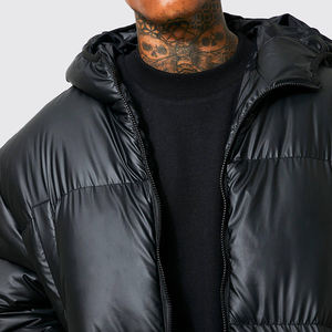 Veste à bulles de haute qualité OEM, vestes à bulles rembourrées, logo personnalisé, veste à bulles noire chaude d'hiver, veste à bulles à capuche pour homme - Product Image 2