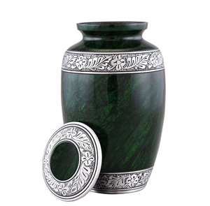 Urna Funeraria de Metal Antigua Verde con Grabado Conmemorativo, de Latón/Aluminio, para Cenizas Humanas de Adultos - Product Image 2