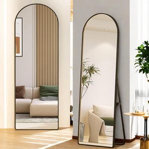 Espejo de Pie Arqueado Negro Moderno de 50x160cm, Decoración para el Hogar en MDF para Sala de Estar y Dormitorio, Espejo Decorativo SmartSpace - Product Image 4