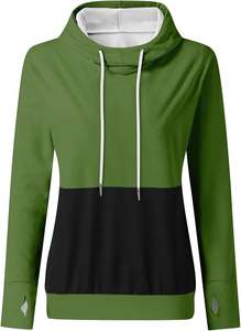 Femmes grande taille imprimé polaire pull à capuche coupe surdimensionnée écologique Polyester/coton décontracté poches avant en gros - Product Image 5