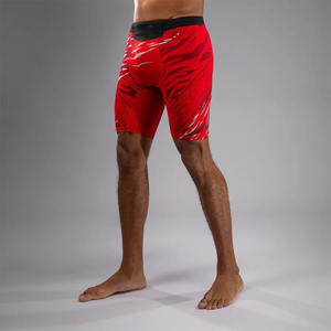 Pantalones cortos de lucha para hombre, pantalones cortos de boxeo rojos y negros con estampado personalizado, pantalones cortos BJJ para hombre - Product Image 5