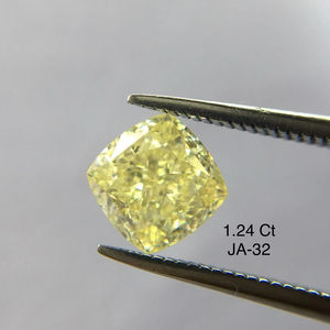 Fantaisie jaune clair coussin coupe 1.24 carats VS2 clarté GIA certifié naturel diamants fantaisie en vrac pour bijoux pendentifs et collier - Product Image 1