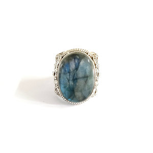 <b>Labradorite</b> Moissanite <b>Ring</b> 12.0 Grams Elegant and Unique Jewelry Accessory - Product Image 1