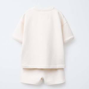 2025 niños Zip up estilo grande desgastado bordado logo diamantes de imitación chándal 100% algodón chándal Pakistán fabricante traje conjunto - Product Image 2